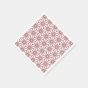 Japanse Yukata Rood Wit Jinbei Asanoha Shinshu Servetten