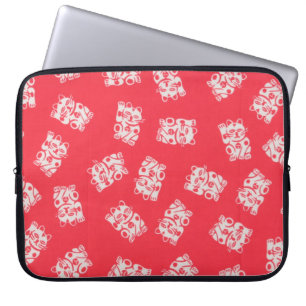 Japanse Yukata Textile, Maneki Neko (Lucky Cat) Laptop Sleeve