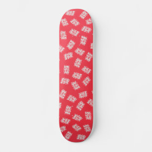 Japanse Yukata Textile, Maneki Neko (Lucky Cat) Skateboard
