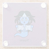 Japanse Yuurei Ghost: Cartoon Yokai Glazen Onderzetter (Achterkant)