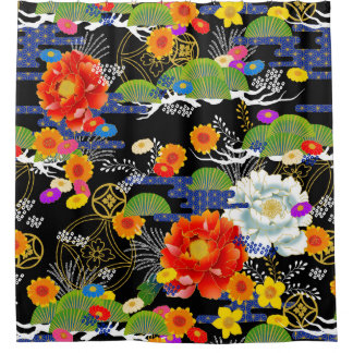 Japanse yuzen stijl douchegordijn