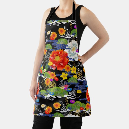 Japanse yuzen stijl schort (Insitu)