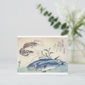 Japanse Zee Life Schilderen ongeveer 1800's Briefkaart (Staand voorkant)