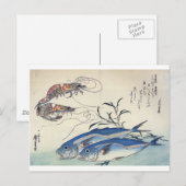 Japanse Zee Life Schilderen ongeveer 1800's Briefkaart (Voorkant / Achterkant)