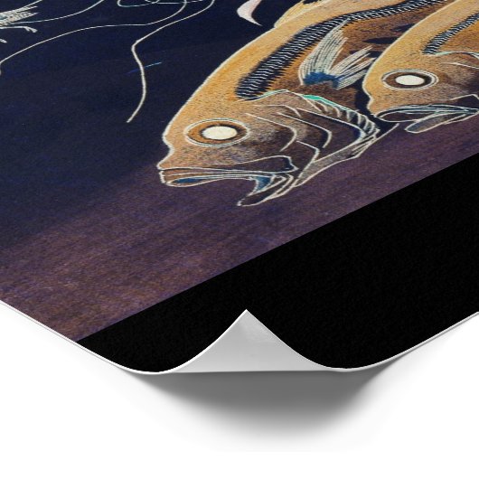 Japanse Zee Life Schilderen ongeveer 1800's Poster (Hoek)