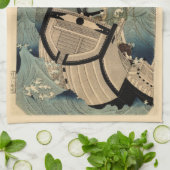 Japanse Zee Monster 海 坊 主, 国 芳 Theedoek (Gevouwen)