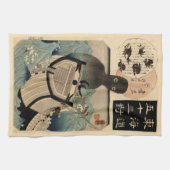 Japanse Zee Monster 海 坊 主, 国 芳 Theedoek (Horizontaal)