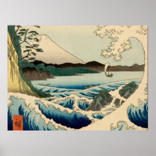 Japanse Zee van Satta Hiroshige Kunst Poster