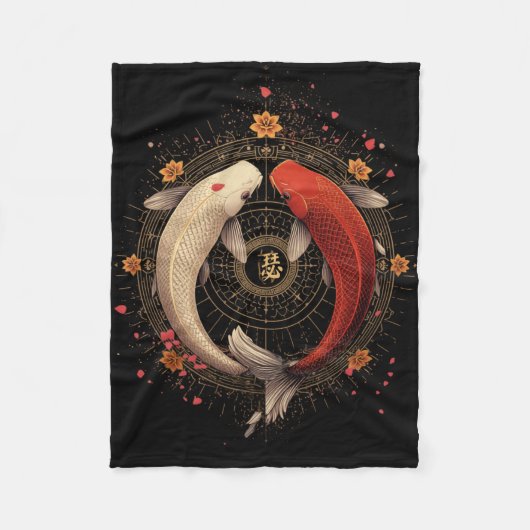 Japanse Zen Feng Shui Kunst Fleece Deken (Voorkant)