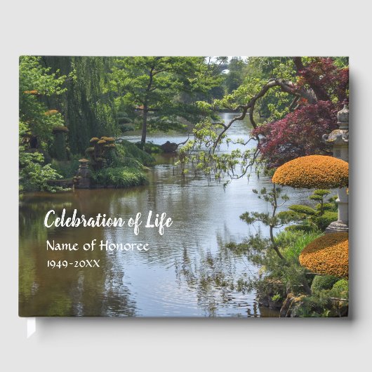 Japanse Zen Garden Celebration of Life Memorial Gastenboek (Voorkant)
