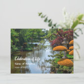 Japanse Zen Garden Celebration of Life Memorial Kaart (Staand voorkant)