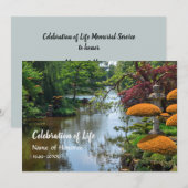 Japanse Zen Garden Celebration of Life Memorial Kaart (Voorkant / Achterkant)