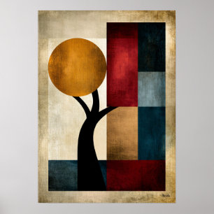 Japanse Zen Landschap Geometrische Abstracte Wandk Poster