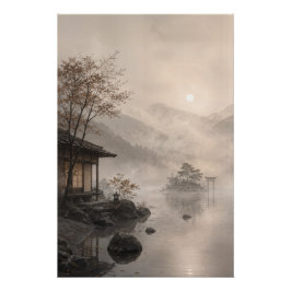 Japanse Zen-meer-muurkunstposter Perfect Poster