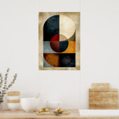 Japanse Zen Monumentale Geometrische Abstracte Poster (Keuken)