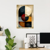 Japanse Zen Monumentale Geometrische Abstracte Poster (Thuiskantoor)