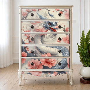Japanse Zen Tuin Draak Fijne Kunst Decoupage Tissuepapier