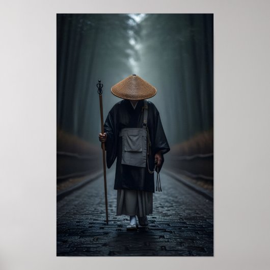Japanse Zenmonnik Poster (Voorkant)