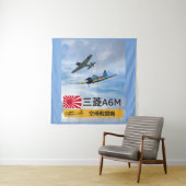  Japanse Zero Fighters - WWII Squadron Art Wandkleed (In situ)