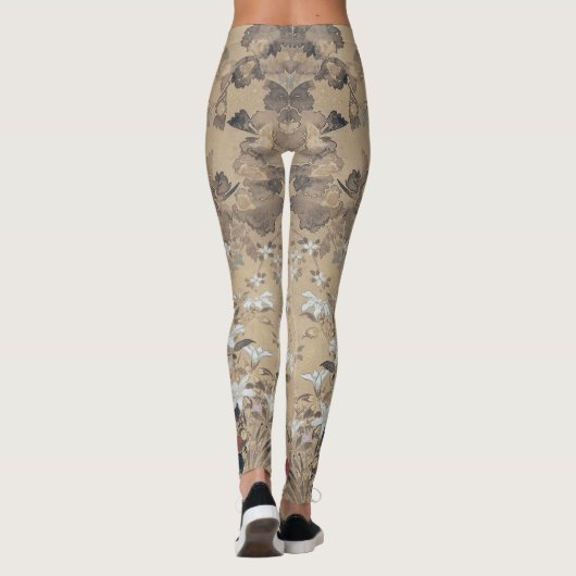 Japanse zomerbloemen leggings (Achterkant)