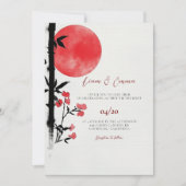 Japanse zon bamboe bruiloft uitnodiging (Voorkant)