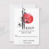 Japanse zon en Bamboe Wedding RSVP Kaartje (Voorkant)