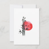 Japanse zon en Bamboe Wedding RSVP Kaartje (Achterkant)