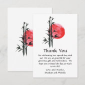 Japanse zon en een gevlekte bamboe bedankkaart (Voorkant / Achterkant)