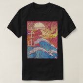 Japanse zonneboer met grote golfgolven t-shirt (Design voorkant)