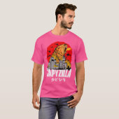 Japanse zonsondergang Capyzilla Grappige Capybara T-shirt (Voorkant volledig)