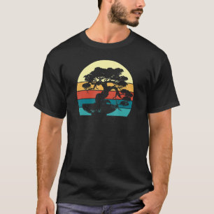Japanse Zonsondergang Japan Zen Retro Bonsai Boom T-shirt
