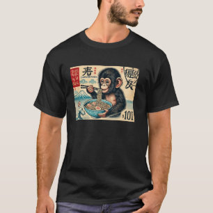 Japanse Zonsondergang Kunst Postzegel Mt. Fuji Chi T-shirt