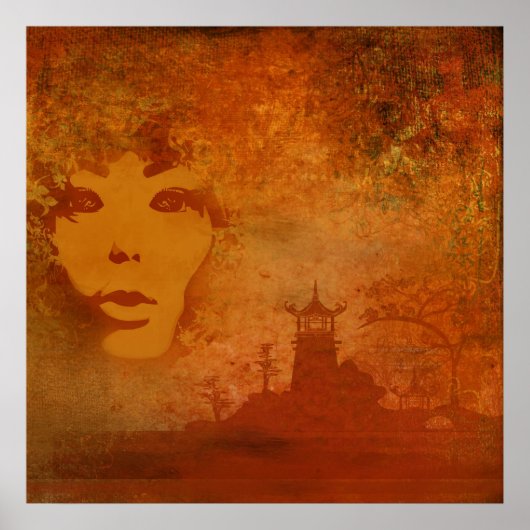 Japanse zonsondergang poster (Voorkant)