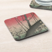 Japanse zonsopgang zonsondergang pruim landgoed bo bier onderzetter (Linkerzijde)