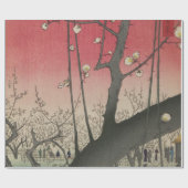 Japanse zonsopgang zonsondergang pruim landgoed bo cadeaupapier (Vlak)