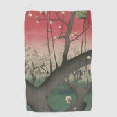 Japanse zonsopgang zonsondergang pruim landgoed bo golfhanddoek (Voorkant)