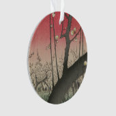 Japanse zonsopgang zonsondergang pruim landgoed bo ornament (voorkant)