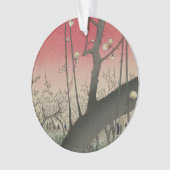 Japanse zonsopgang zonsondergang pruim landgoed bo ornament (voorkant)
