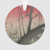Japanse zonsopgang zonsondergang pruim landgoed bo ornament (voorkant)