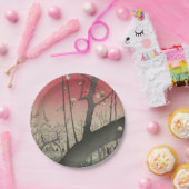 Japanse zonsopgang zonsondergang pruim landgoed bo papieren bordje (Feest)