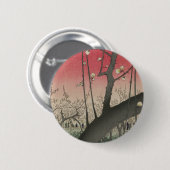 Japanse zonsopgang zonsondergang pruim landgoed bo ronde button 5,7 cm (Voorkant /achterkant)