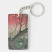 Japanse zonsopgang zonsondergang pruim landgoed bo sleutelhanger (achterkant)