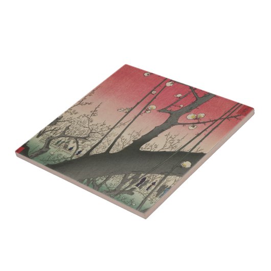 Japanse zonsopgang zonsondergang pruim landgoed bo tegeltje (Zijkant)