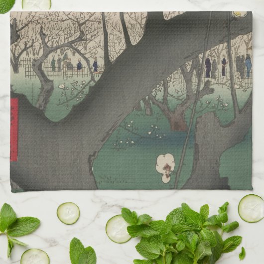 Japanse zonsopgang zonsondergang pruim landgoed bo theedoek (Gevouwen)