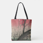 Japanse zonsopgang zonsondergang pruim landgoed bo tote bag (Achterkant)