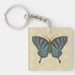 Japanse Zw swallowtail Acryl Sleutelhanger