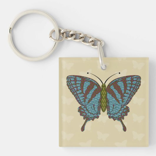 Japanse Zw swallowtail Acryl Sleutelhanger (Voorkant)