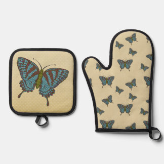 Japanse Zw swallowtail Ovenwant & Pannenlap Set