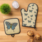 Japanse Zw swallowtail Ovenwant & Pannenlap Set (Top down)