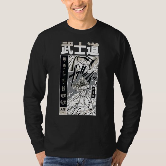 Japanse zwaardvechters Samurai Bushido Code Warrio T-shirt (Voorkant)
